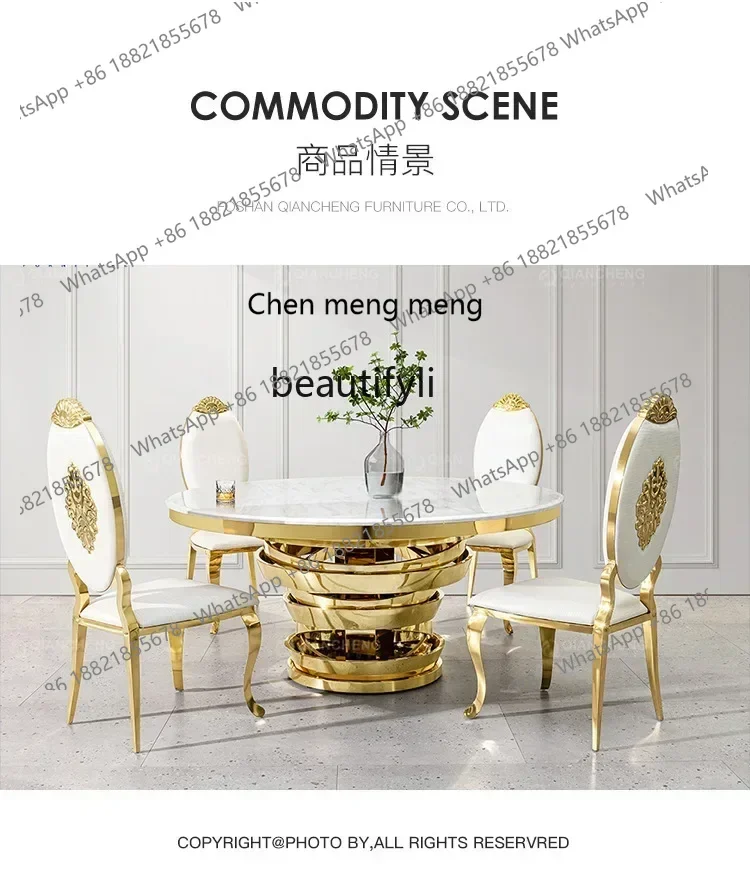

XZLight luxury marble round table hotel wedding table restaurant round table set