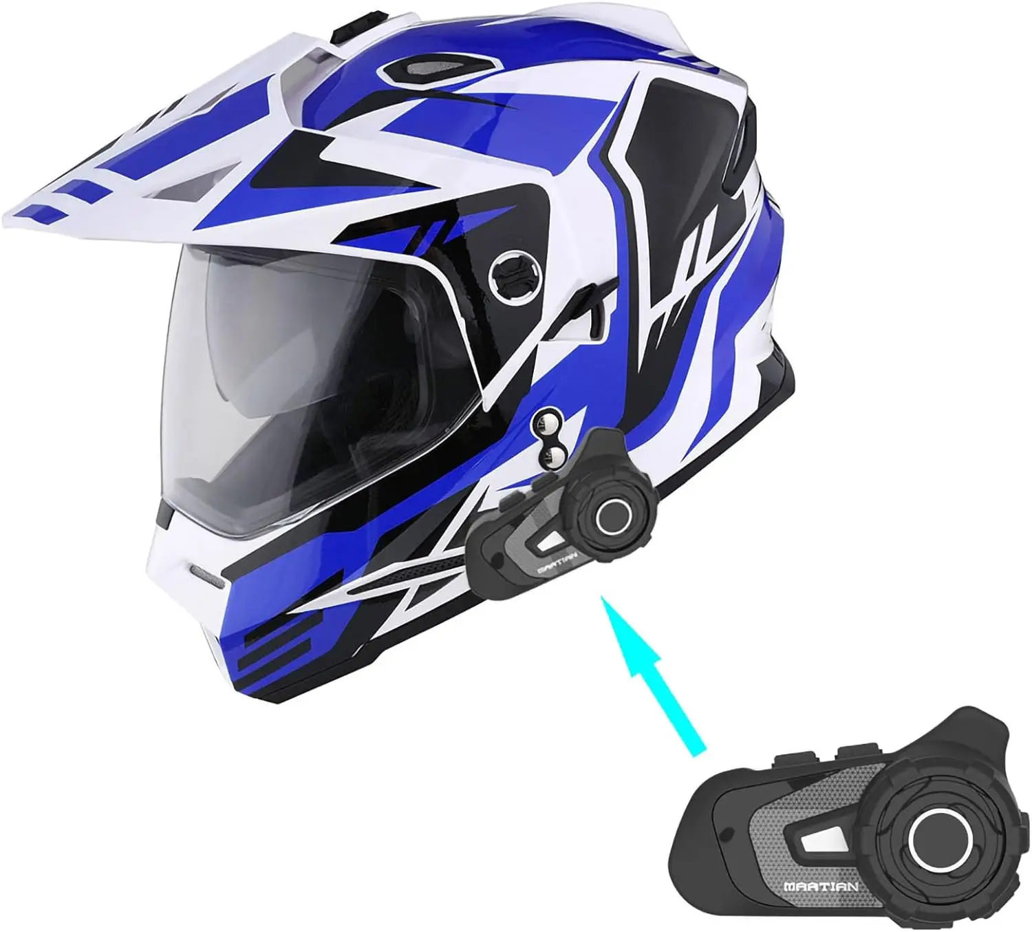 

Youth Kids Dual Sport Dual Visor Motorcycle Motocross Off Road Full Face Helmet Matt Black