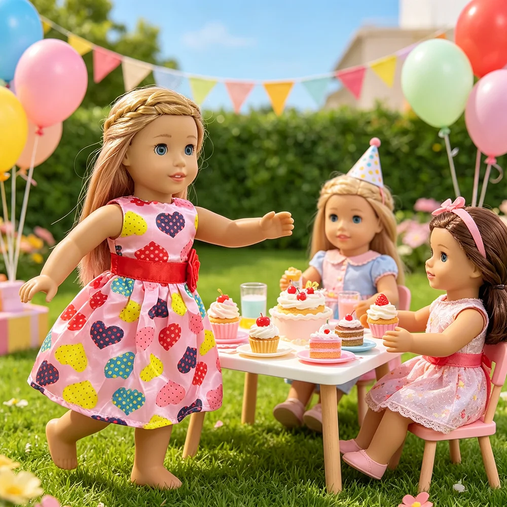 5 Vestidos De Tul Con Lunares Para Muñecas De 17 Cm – Set De Ropa De Lujo Con Lazos A Juego | Colores Pastel