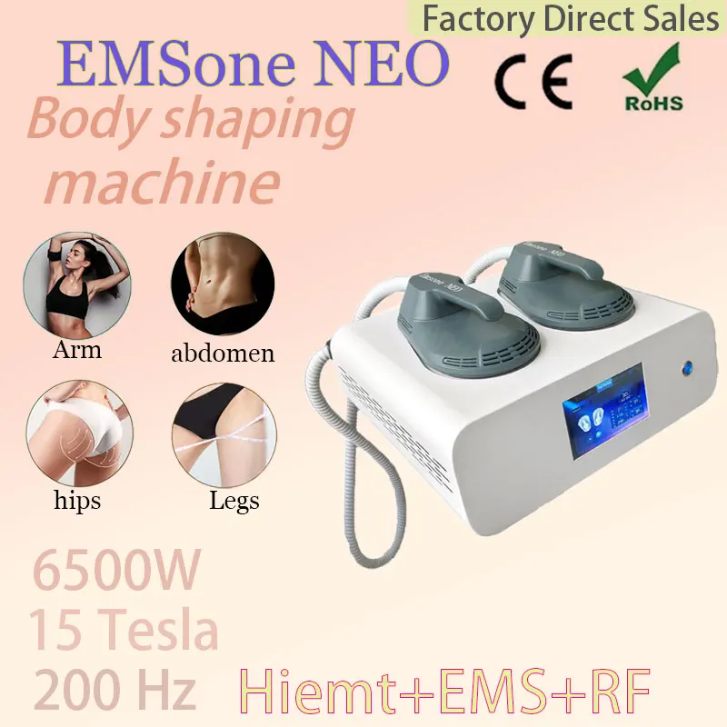 

2024 Professional 6500W EMS Body Fat Burning Muscle Stimulating Machine 200Hz RF Machine 15 Tesla EMSone NEO Shaping Machine