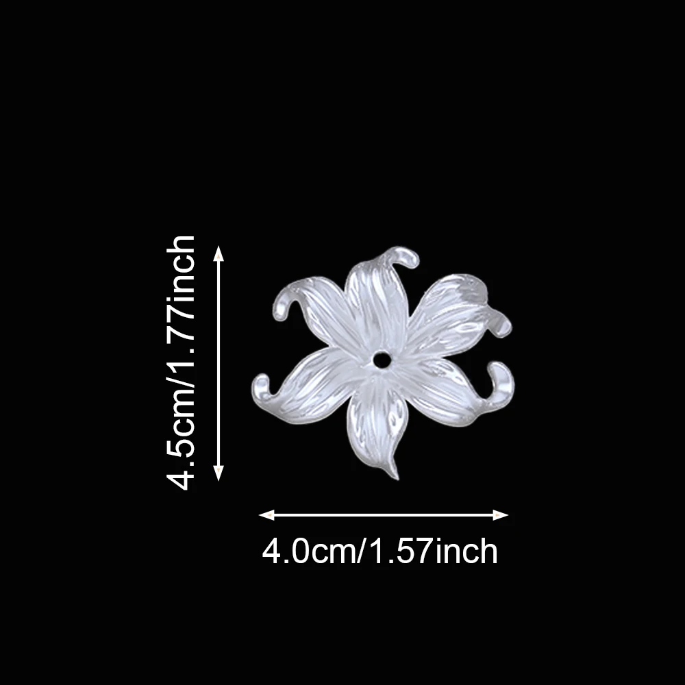 20 Stück Acryl-Imitationsperlen in Off-White, Aquatische Pflanzen, Blumen, Perlen für Armbänder, Halsketten und DIY-Schmuckherstellung – Detail 3
