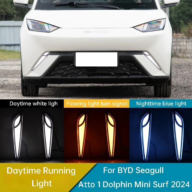 

Для BYD Seagull Atto 1 Dolphin Mini Surf 2024 дневные ходовые огни стример указатель поворота ночной передний противотуманный фонарь