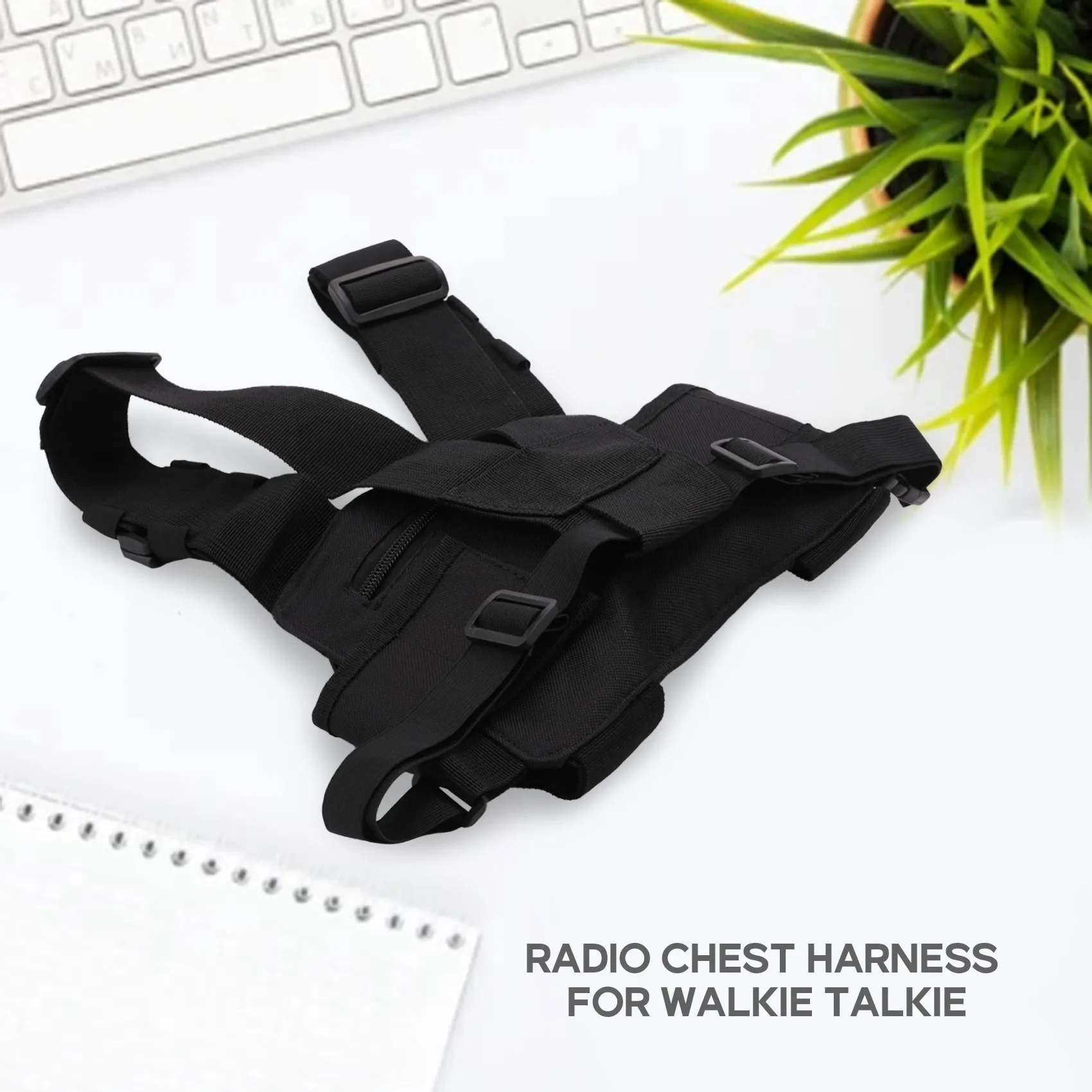 Rádios bolso rádio peito arnês peito pacote frontal bolsa colete rig carry case para rádio de 2 vias walkie talkie para UV-5R preto