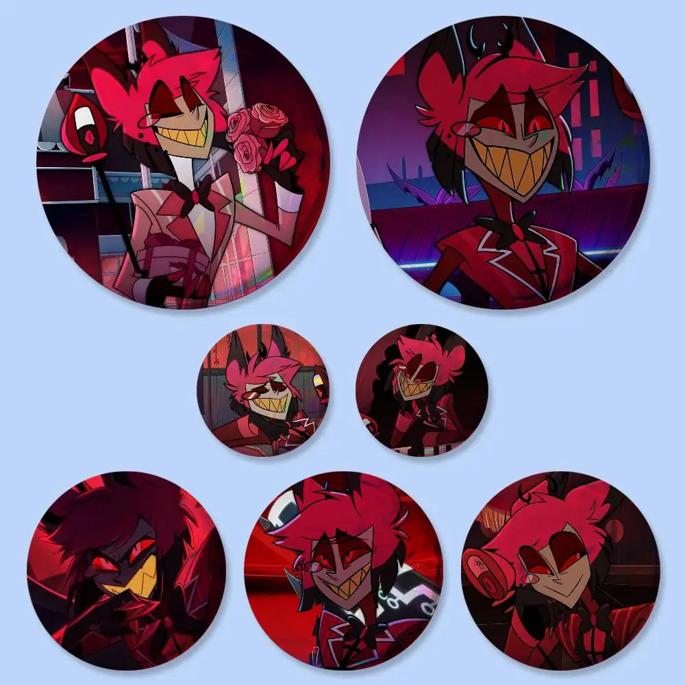 1pc Alastor Anime Character Badges 25 32 44 58 75 Mm Round Cosplay Pin Bag Decor Fans Collect Friends Gifts Brooch Souvenir