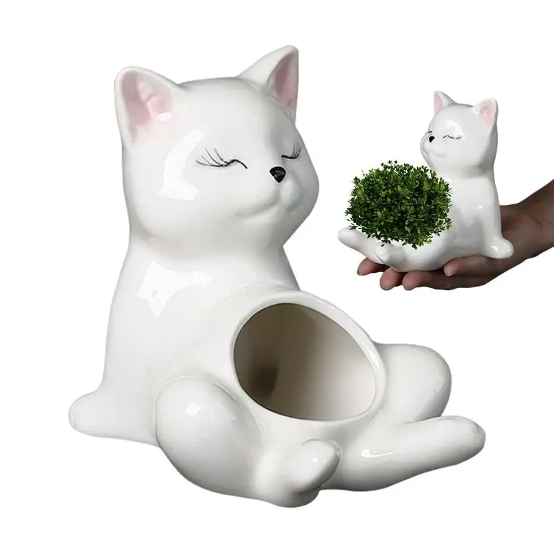 

Flower Pots For Succulent Ceramics Small Cat Shape Flower Containers Decorative Home Accessories Plant Planter For Balcony Desk