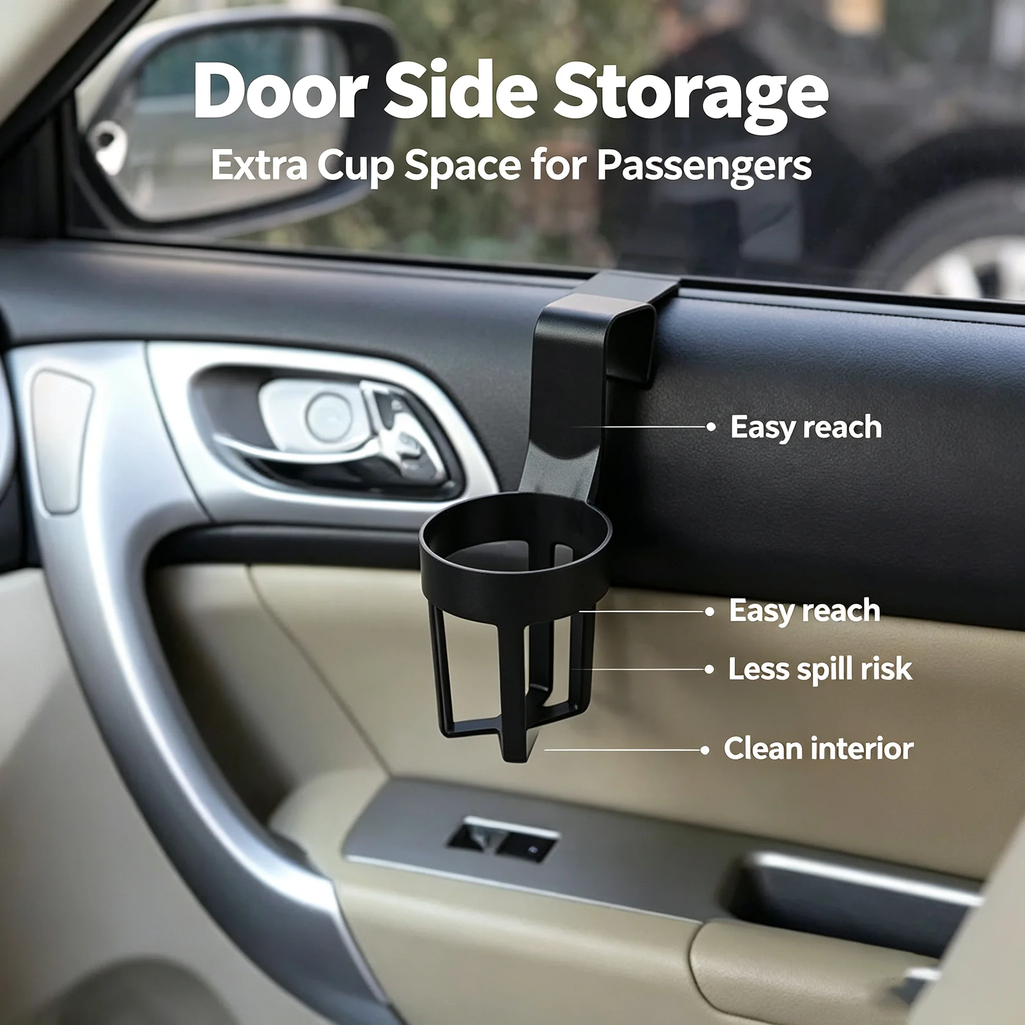 Car Water Cup Holder Hanging Hollow Structure for Car Owners Interior Storage Stable Support Reduce Spills