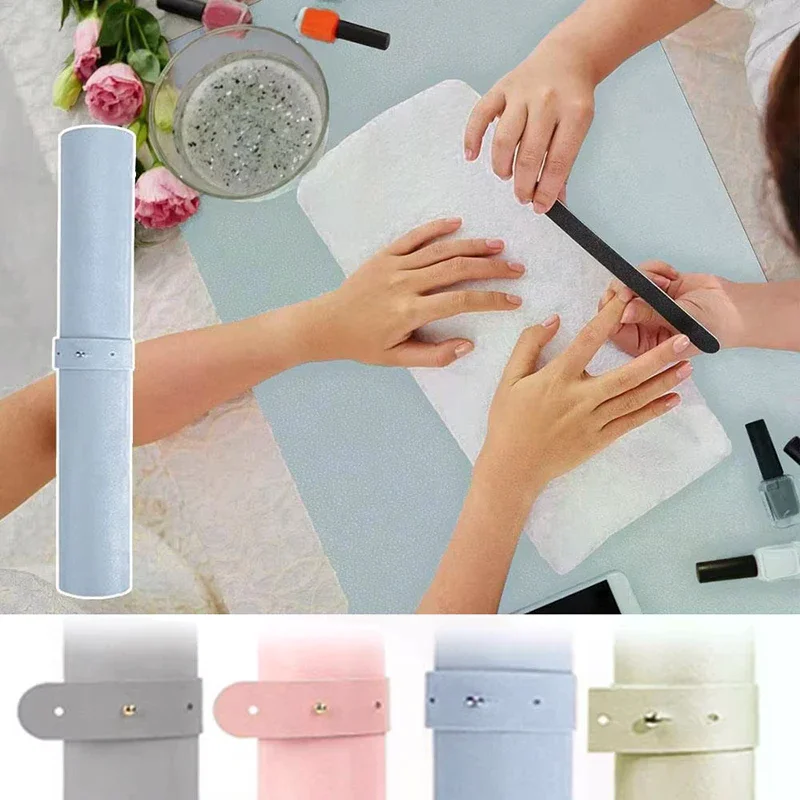 Foldable Nail Art Table Mat PU Leather Studio Desk Mat Nail Armrest Cushion Waterproof Hand Rest Pad Scratch Dirt Easy Cleaning