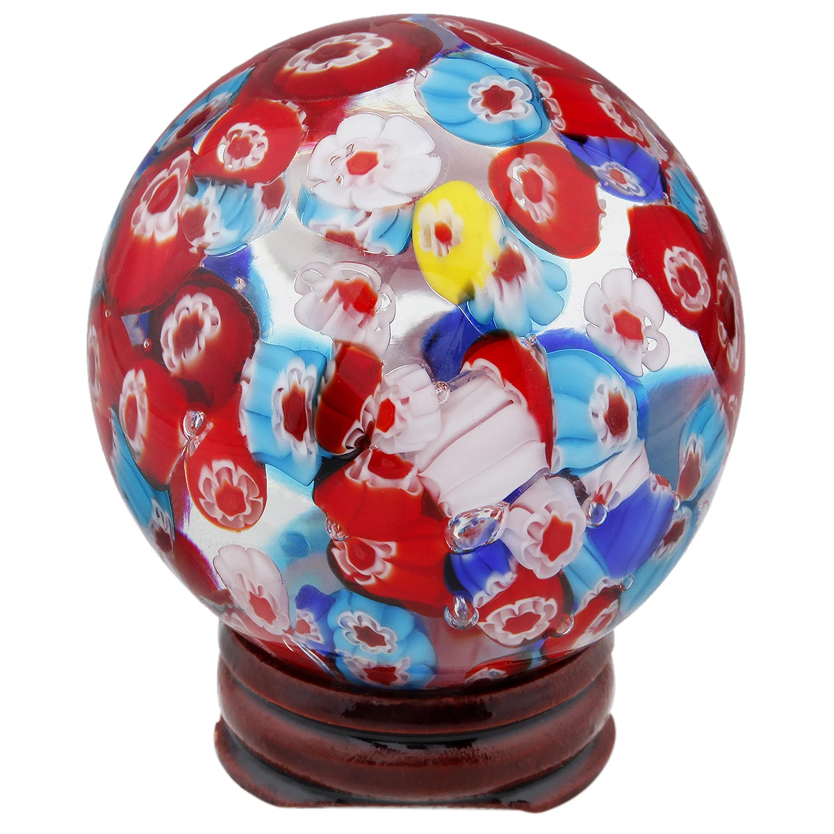 

Multicolor Floral Murano Glass Crystal Ball Sphere Specimen Sculpture Figurine Table Decor Home Ornaments 50-55MM