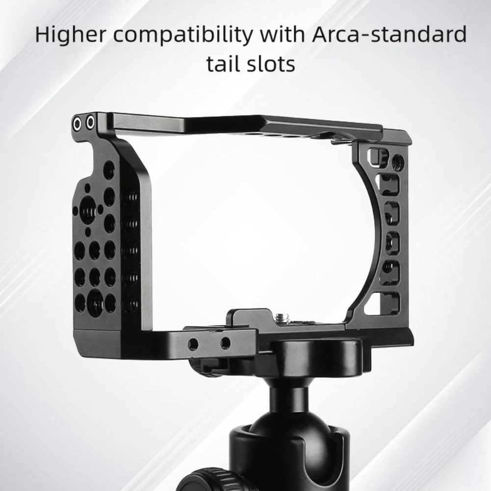 Lichtgewicht Metalen Konijnenkooi Beschermend Frame Voor Sony A6000/A6300/A6400/A6500 Houten Handvat Camera Kooi stabilisator ﻿