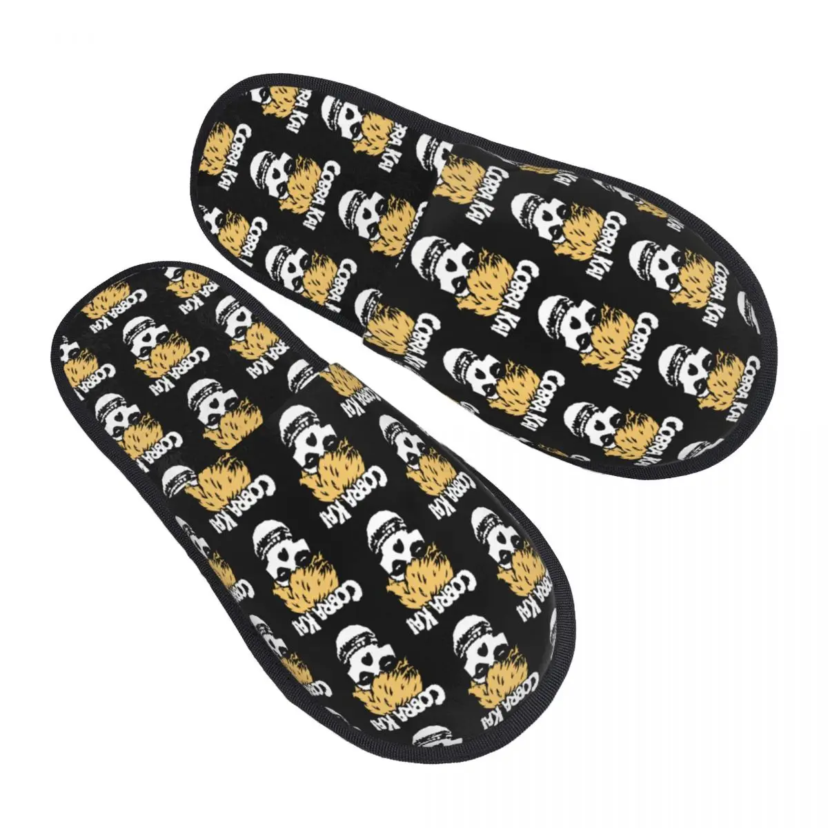 Custom Cobra Kai Skulls Memory Foam Slippers Women Comfy Warm Karate Kid House Slippers