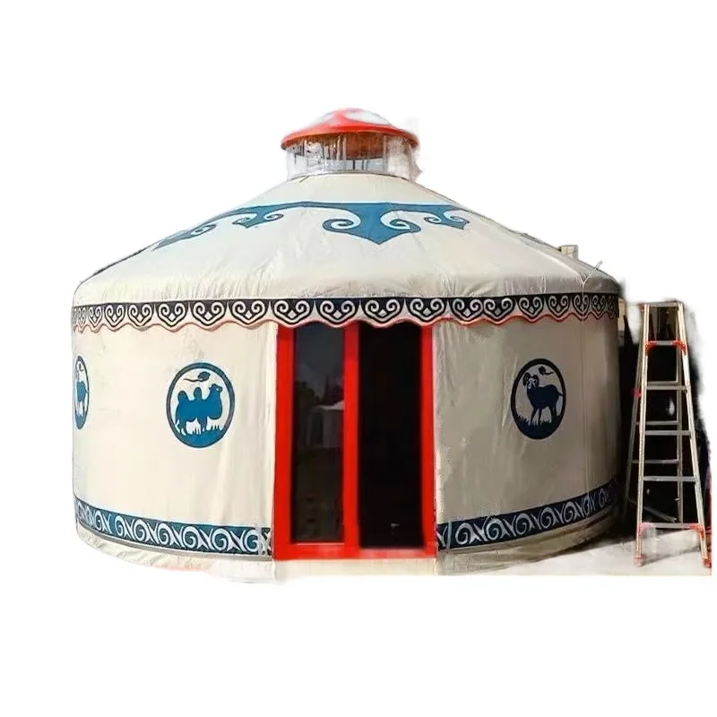 Brand High Quality Mongolian Yurt Camping Tent Happy Farmhouse Outdoor Scenic Spot Hotel Minsu Resort