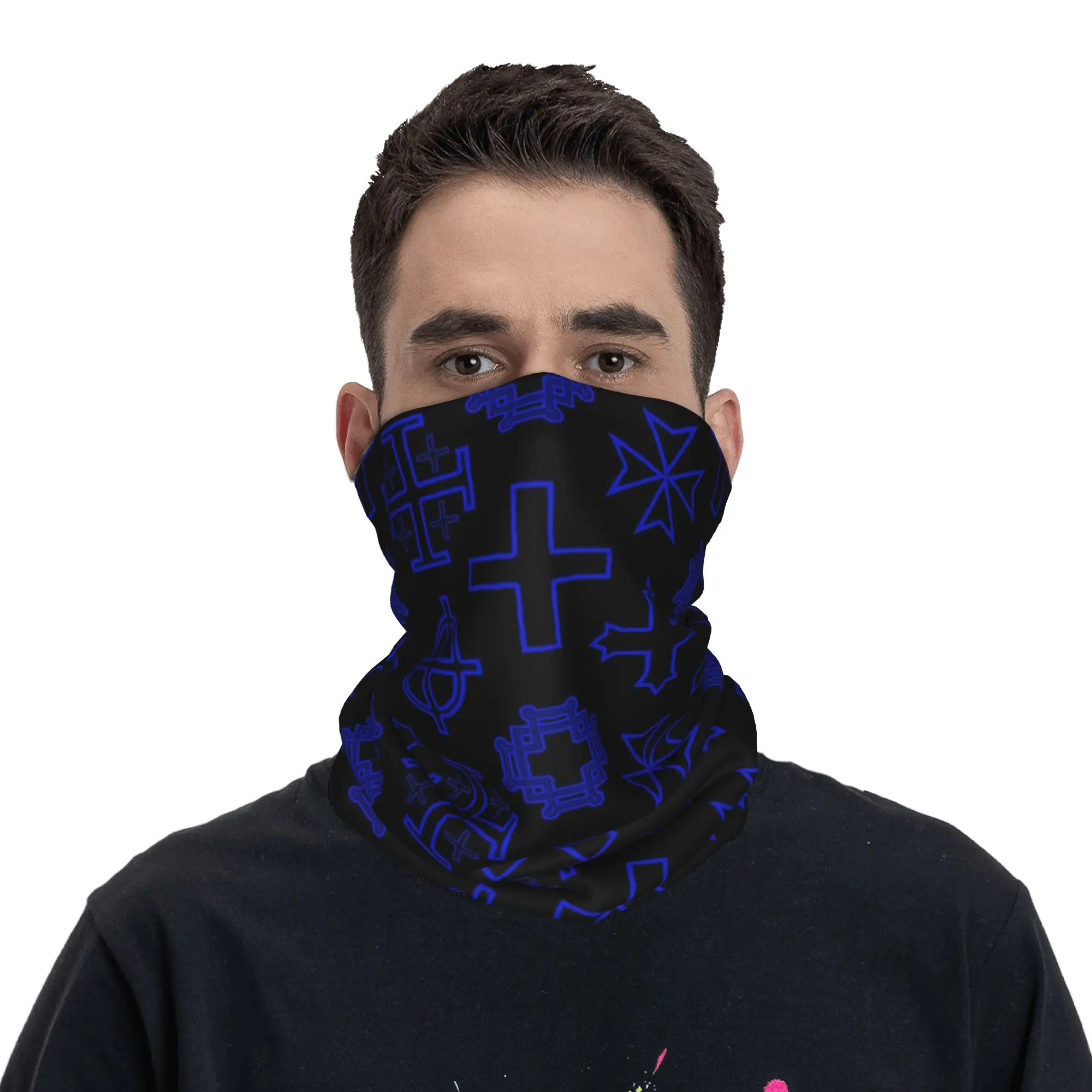 

Cross Collection Jerusalem Cross Bandana Neck Cover Printed Wrap Scarf Headband Hiking Fishing Unisex Adult Breathable