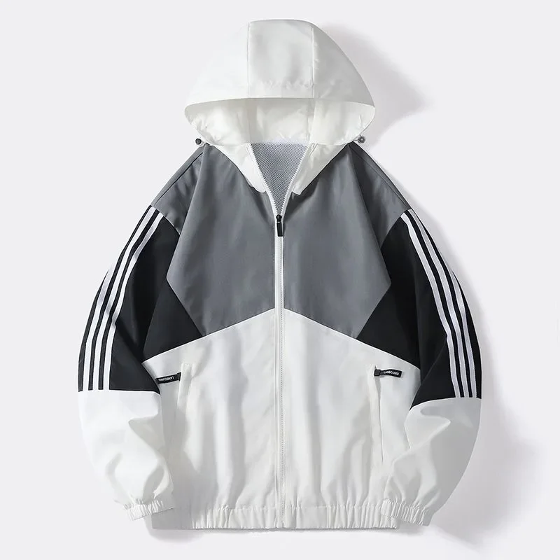 Contrast Thin Windbreaker for Men Mesh Lining Sport Jackets Outdoor Summer Jakcets Women Clothing Unisex Vintage Jackets 90s