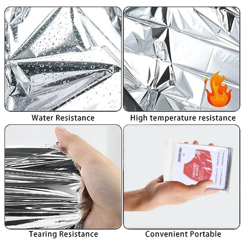 Emergency And Survival Foil Thermal Space Blanket Camping Blankets Perfect for Outdoors Hiking Marathons