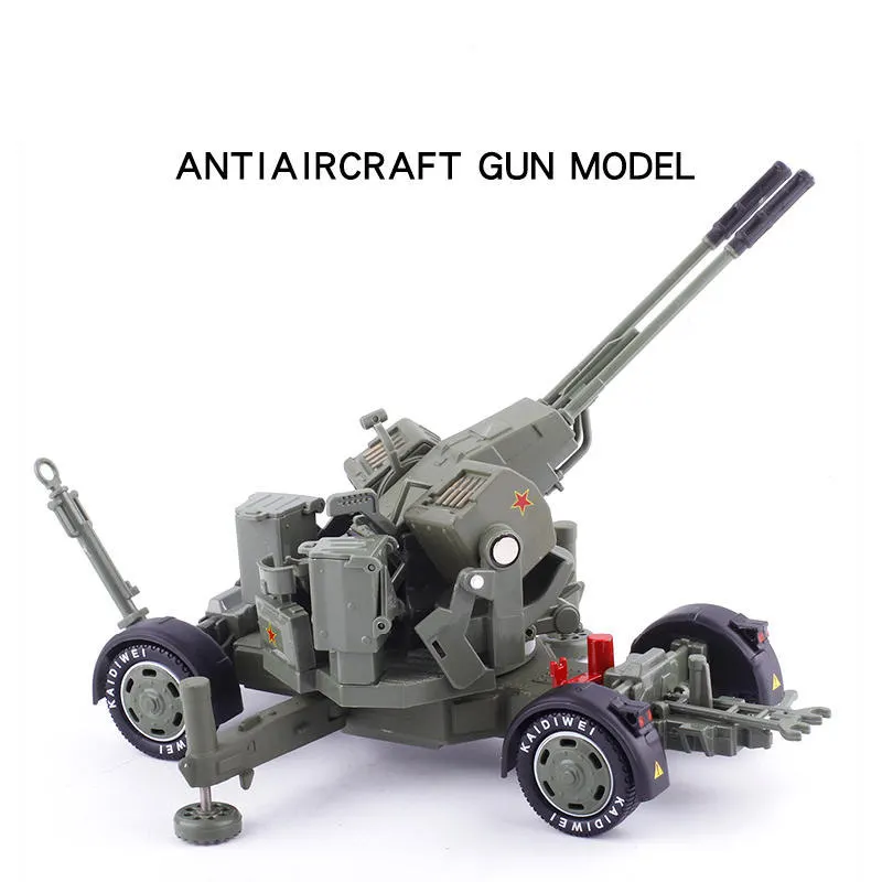 Modelo militar de aleación 1/35 para niños, pistola antiaérea, vehículo de lanzamiento de proyectiles, tanque de artillería de mortero, pistolas antiaeronaves, modelo de coche, Juguetes