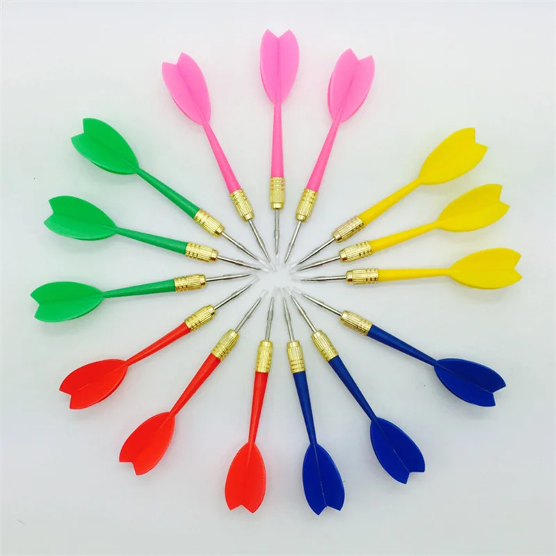 8pcs Multi-color Plastic Darts Needle Darts Balloons Common Flying Standard Needles Darts Steel Tipped Darts Random Color