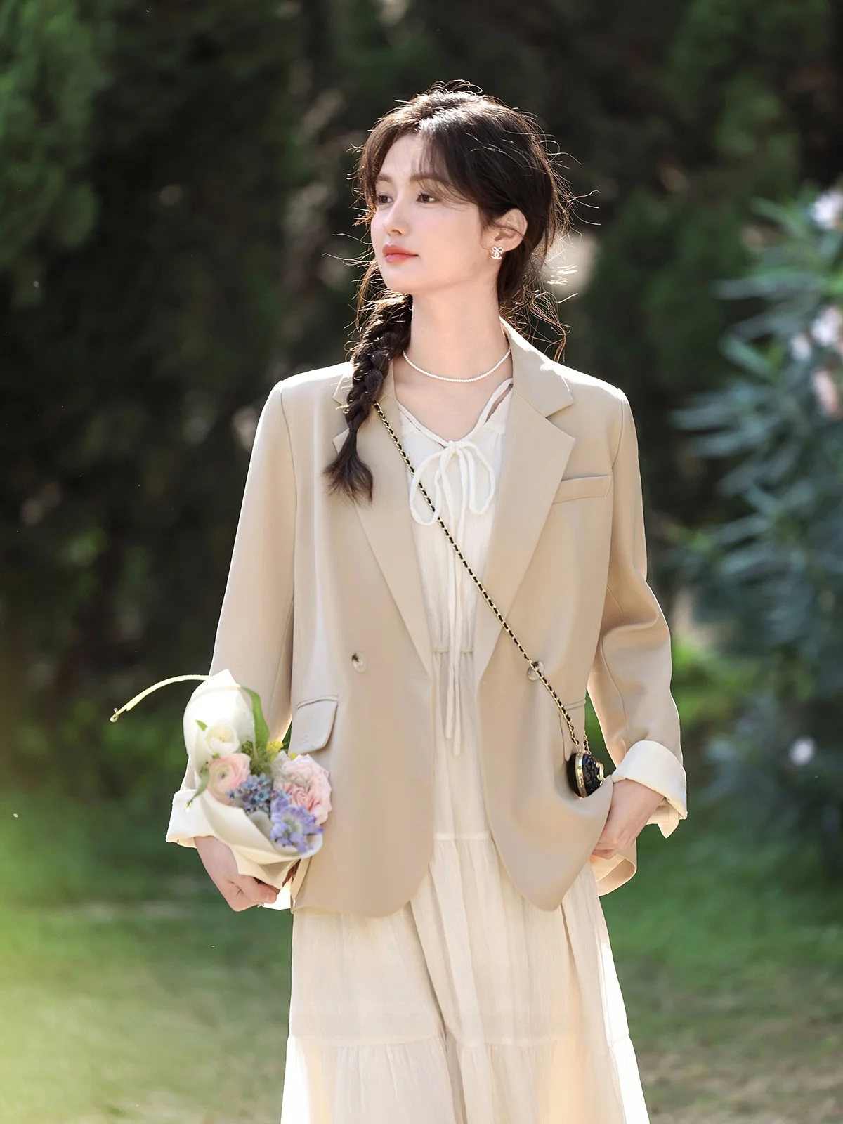 

Женское повседневное пальто-пиджак South Deer Enjoy London, новинка 2025 года, приталенное, премиум-класса, для работы и повседневной носки, с длинными рукавами