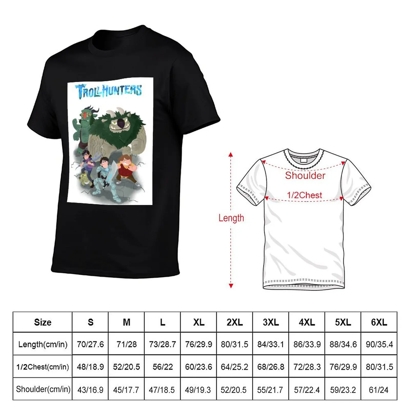 TrollHunters T-Shirt anime clothes vintage t shirts men