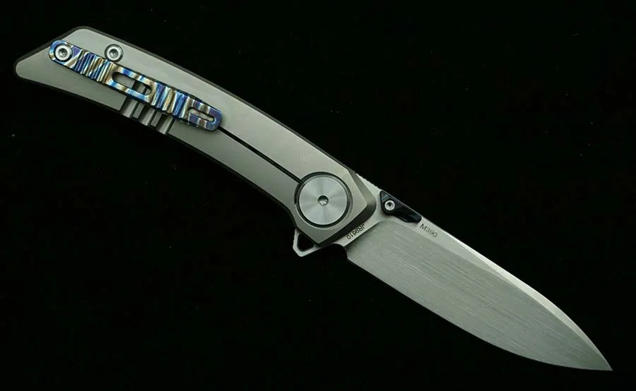 LEMIFSHE cuchillo plegable M390 titanio y fibra de carbono aire libre - imagen 4