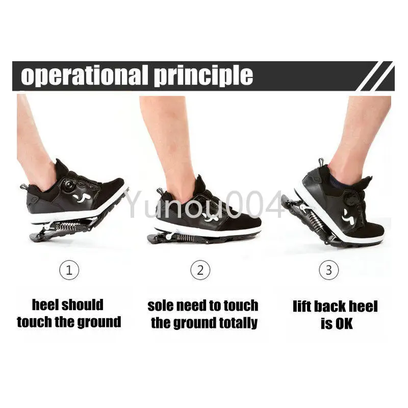 Mechanical Shoes with Steel Spring Wire Shoelace, 2 in 1 Sports Shoes, Shock Absorption Shoes