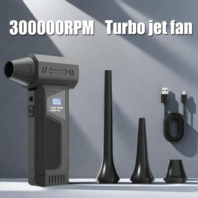 

300000 об/мин беспроводной струйный вентилятор бесщеточный двигатель турбовоздуходувка для чистки автомобиля светодиодный светильник цифровой дисплей портативный наружное использование
