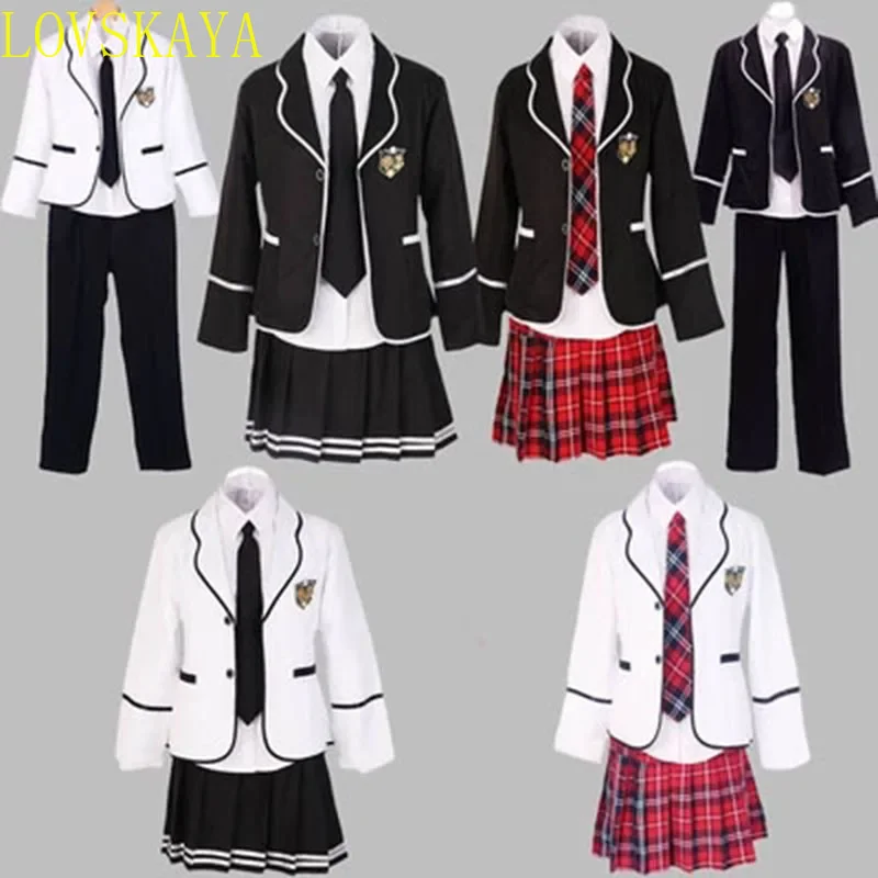 Uniforme Escolar de coro de manga larga para estudiantes, conjunto de uniforme JK para niños y estudiantes de secundaria, Japón y Corea del Sur