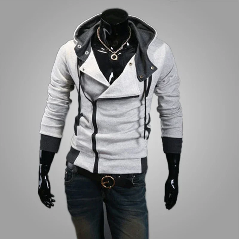 Sudadera informal con capucha para hombre, ropa de calle ajustada con cremallera, cárdigan, ropa deportiva negra, 2024