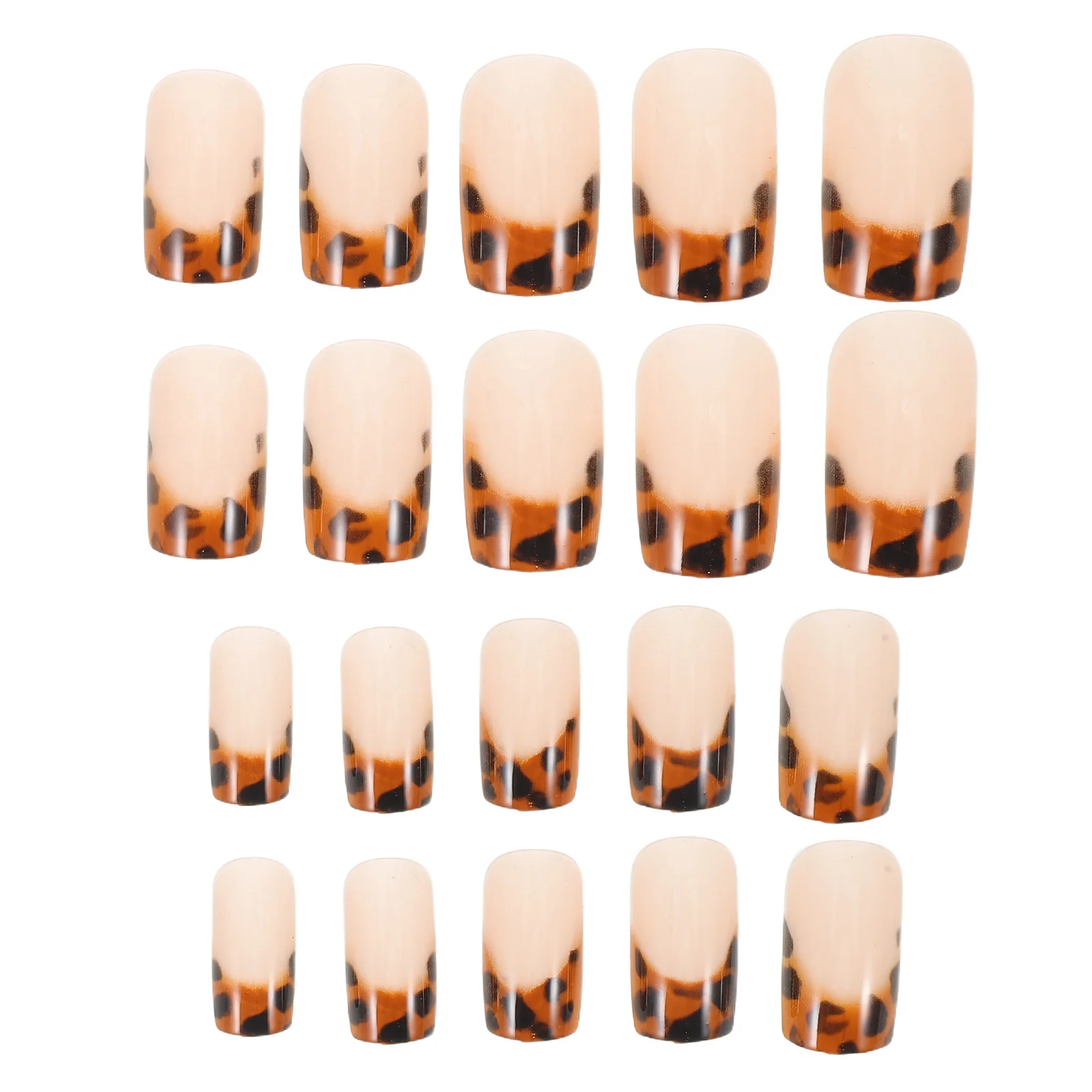

24 шт. пресс для ногтей с леопардовым принтом, полное покрытие, накладные кончики, съемный дизайн, легко наносится, дизайн ногтей