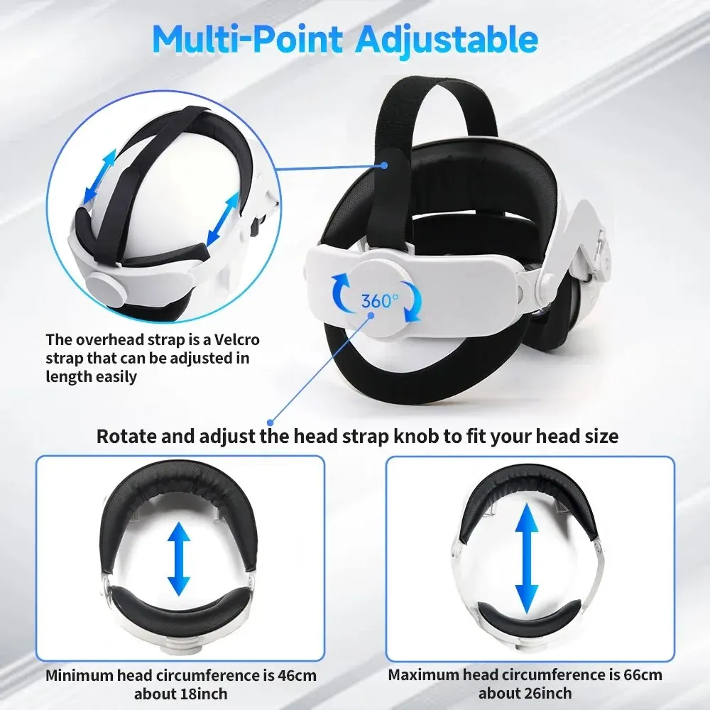 Ficep Head Strap for Oculus Quest 2 Halo Strap Adjustable Comfortable Head Strap for Oculus Quest2 Accessories