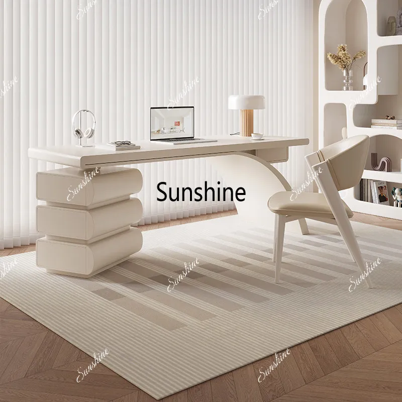 

Modern simple cream style desk solid wood small apartment home design high-end