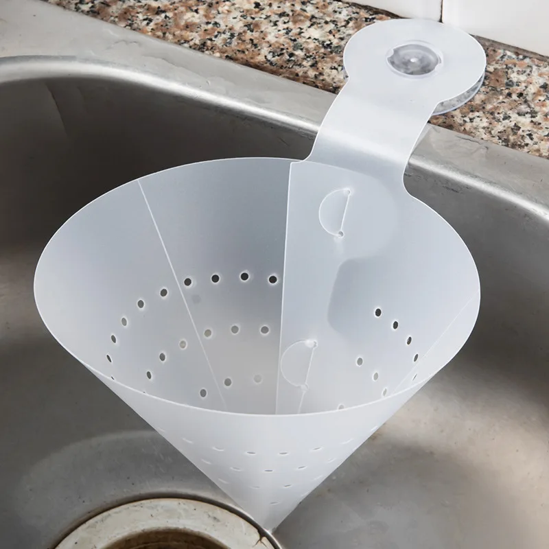 Foldable Sink Strainer Drain funnel drain rack Waste Collector Suction Cup Colanders Strainers Kitchen Bathroom Accessories