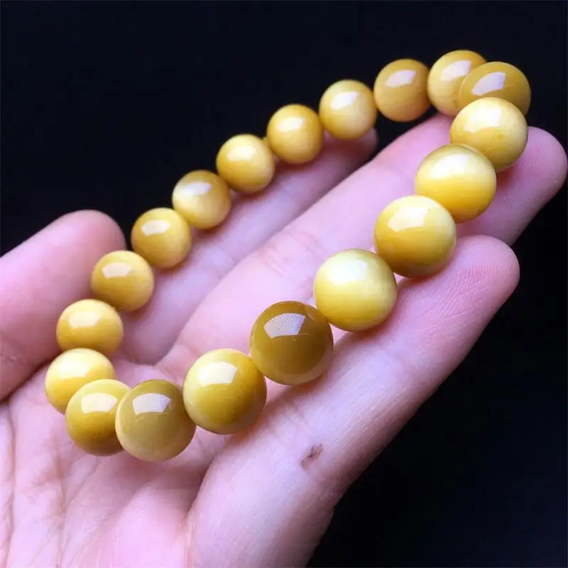 10MM Natural Gold Tiger Eye Stone Bracelet Handmade Fortune Energy Mineral Woman Amulet Jewelry Gift 1PCS