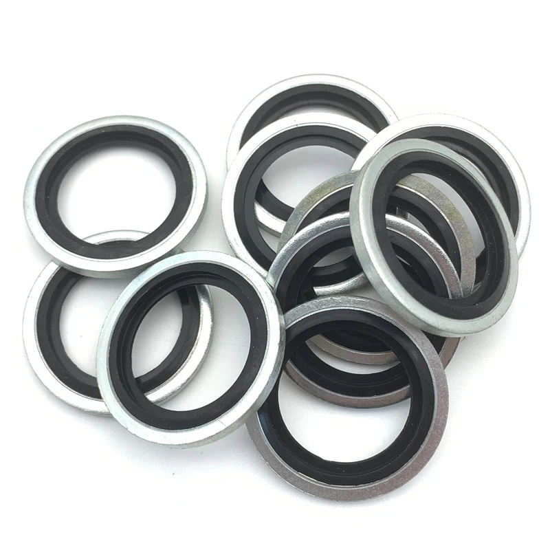 Carbon Steel And Stainless Steel+Rubber FKM British Oil Drain Plug Gaskets Sealing Ring G1/8~G2 Combination Gaskets Sealing Ring