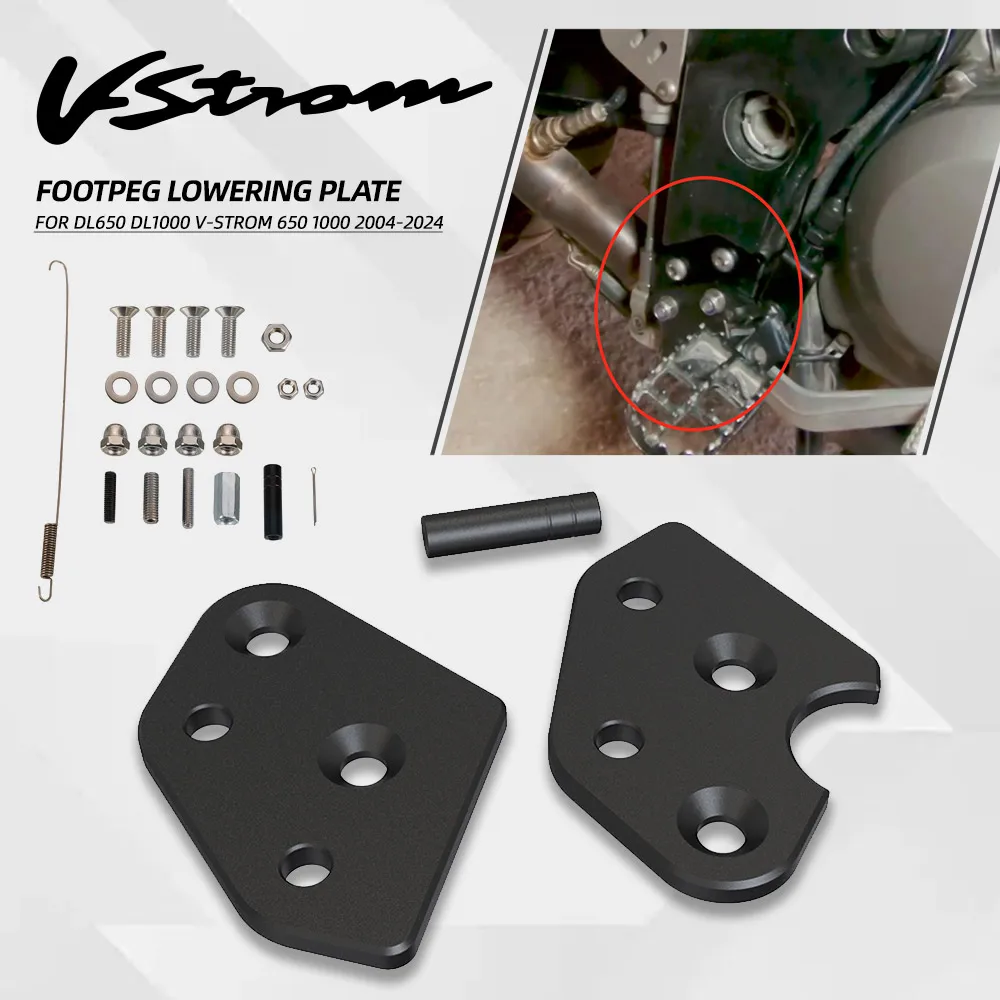 Footpeg Lowering Plate Fit For Suzuki DL650 DL1000 V-Strom 650 1000 2004-2014 2015 2016 2017 2018 20192020 2021 2022 2023 2024