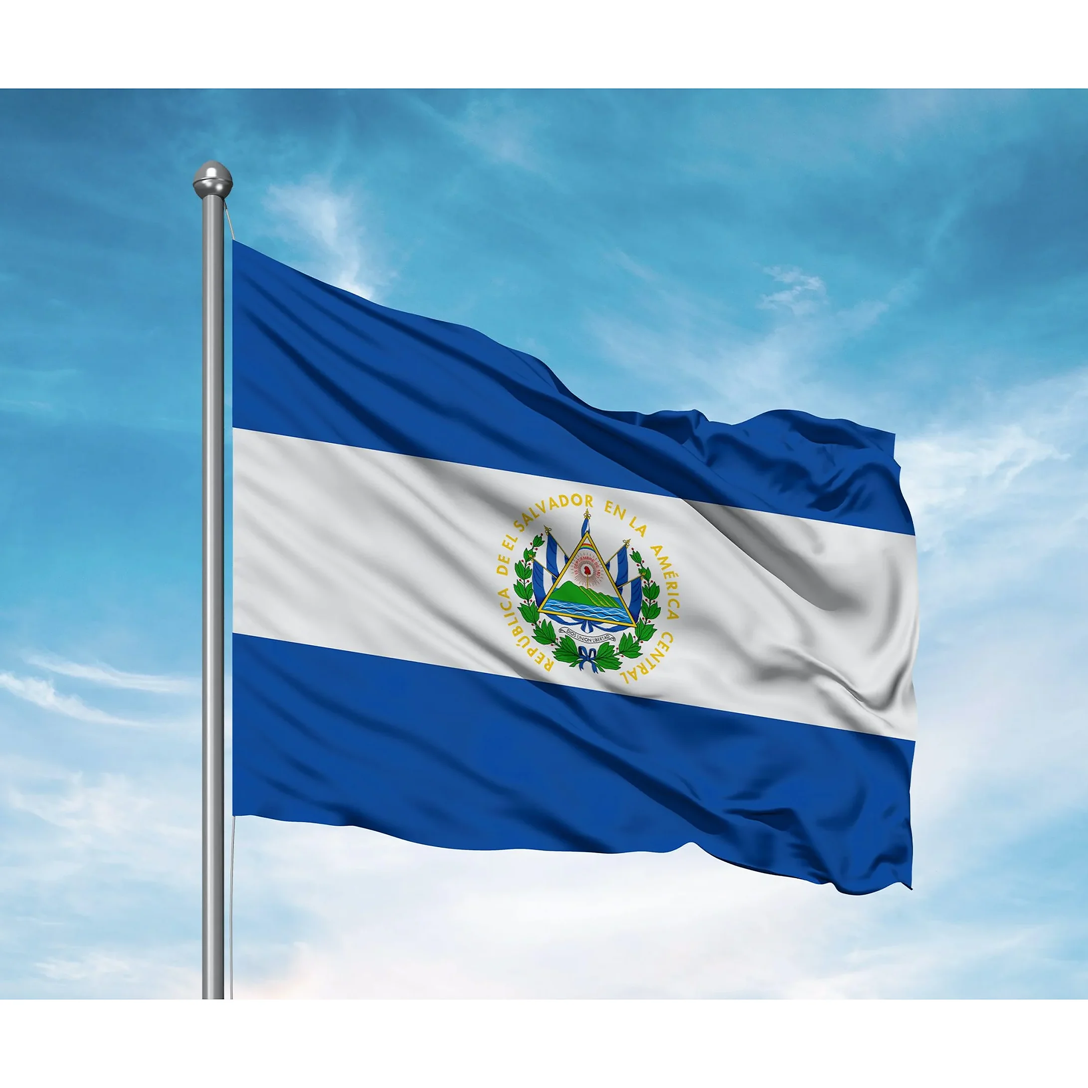 90x150cm Salvador Flag Patriotic Symbol Of El Salvador Flag Polyester Hanging Banner For Decoration