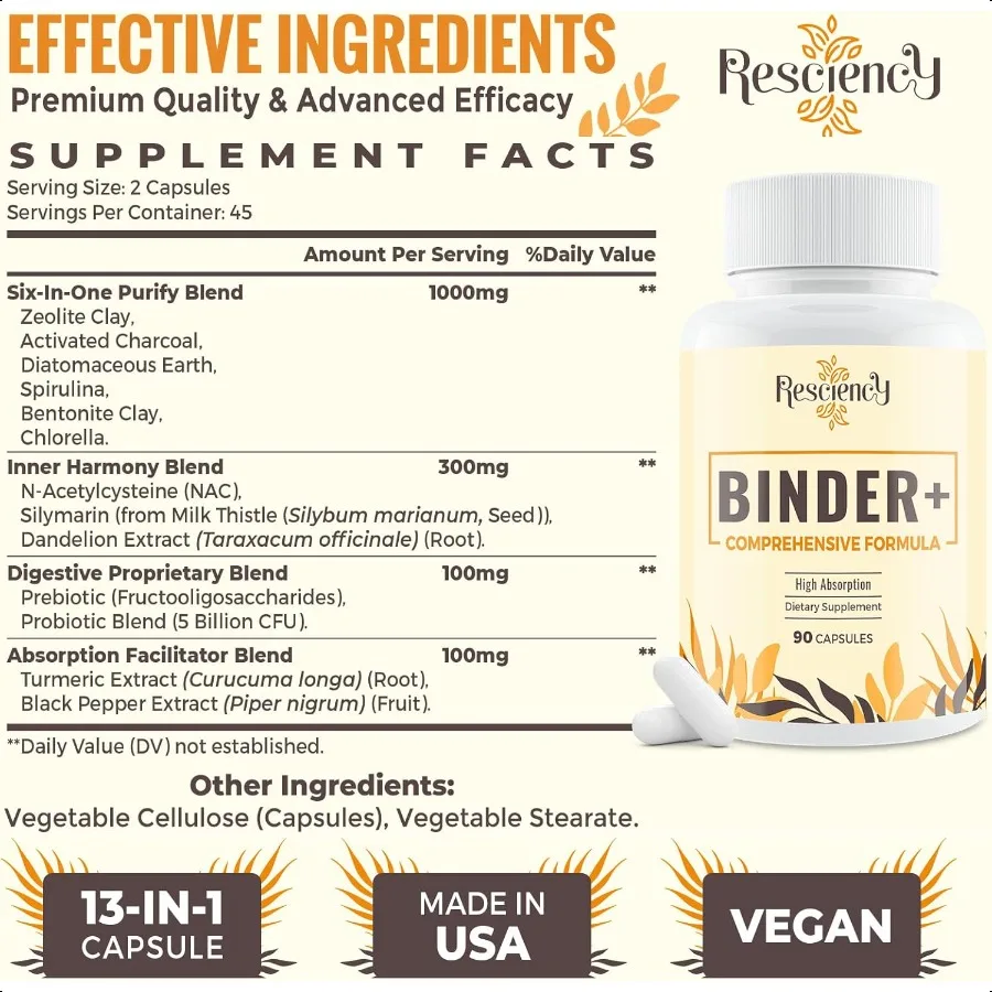 디톡스 바인더 보충제 활성탄 제올라이트 벤토나이트 클레이 밀크시슬 특허 혼합물 간 장 최대 흡수 90 베가