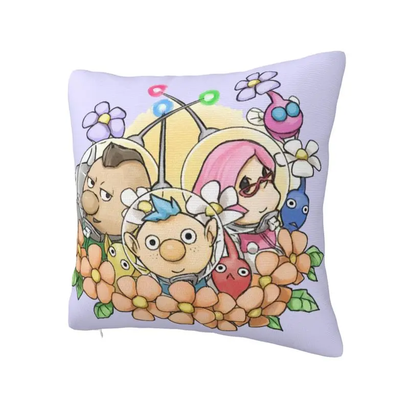 Custom Cartoon Pikmins Play Game Square Pillow Case Home Decor Cushions Throw Pillow for Car Double-sided Printing
