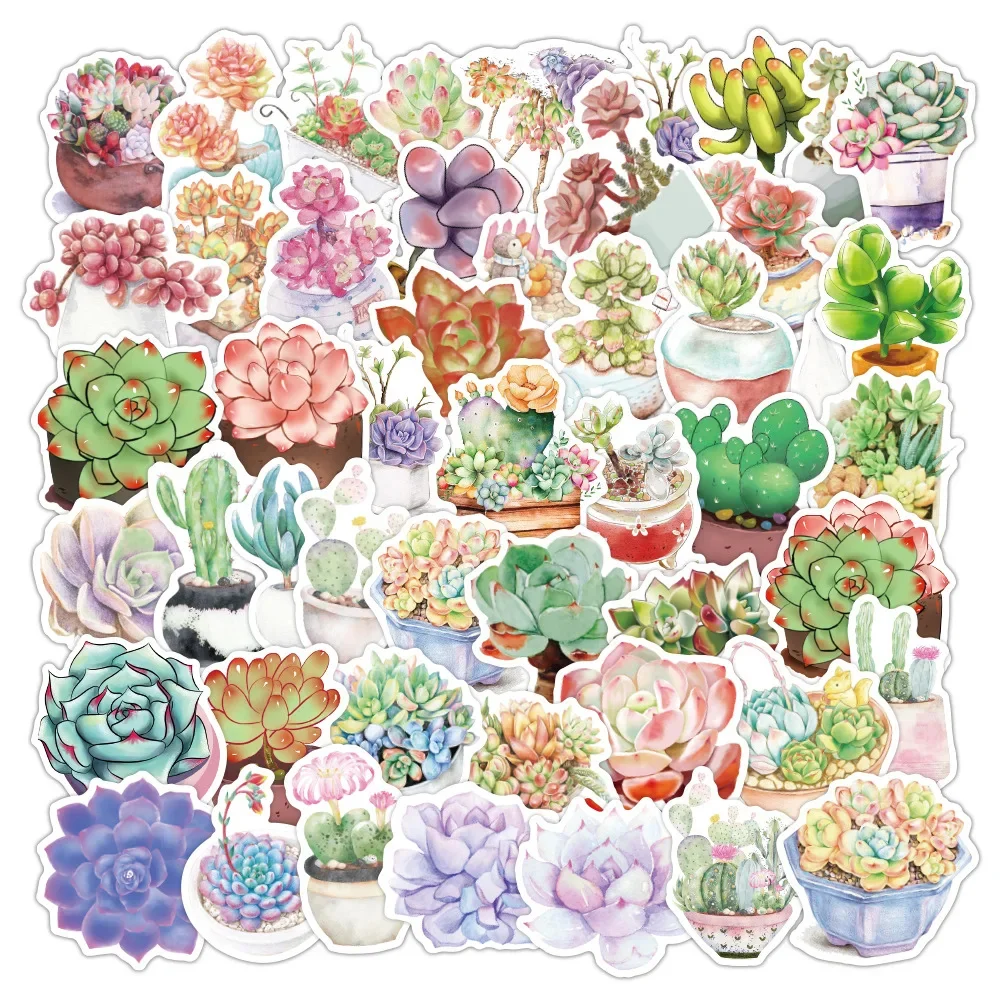 10/30/50PCS Potted Plant Cartoon Graffiti Cute Girl Laptop Luggage Skateboard Guitar Waterproof Sticker Wholesale