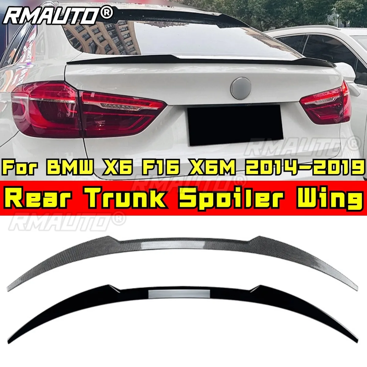 

For BMW X6 F16 X6M Rear Trunk Spoiler Rear Trunk Wing Trunk Spoiler Rear Wing for BMW X6 F16 X6M 2014-2019 Car Accessories