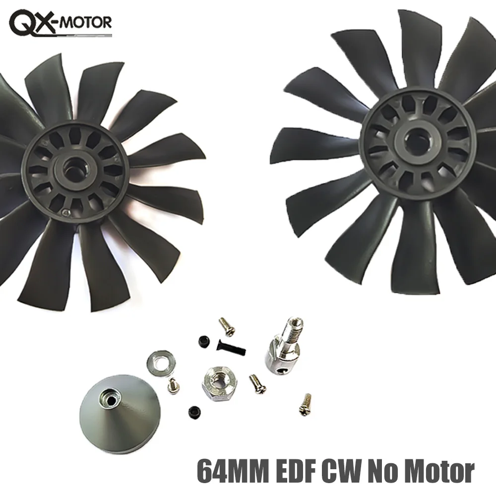 QX-Motor 64mm EDF CW CCW 12 Blades Without Motor Ducted Fan For Airplanes RC Model DroneToy Parts