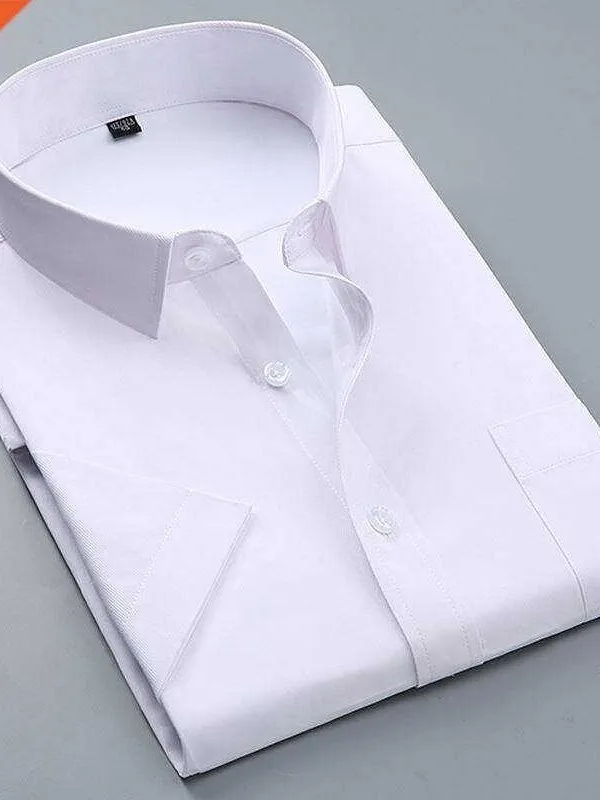 summer-mens-white-basic-dress-shirt-short-sleeve-fashionable-casual-style-versatile-fit-for-various-occasions