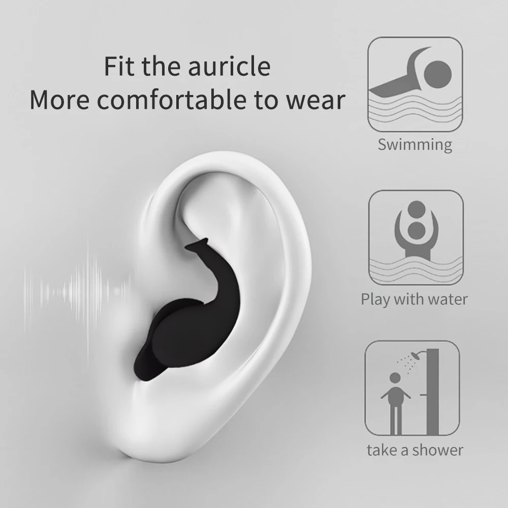 Silicone Earplugs Reusable Waterproof for Swimming Sleeping Surfing,Noise Reduction for Side Sleepers Comfort