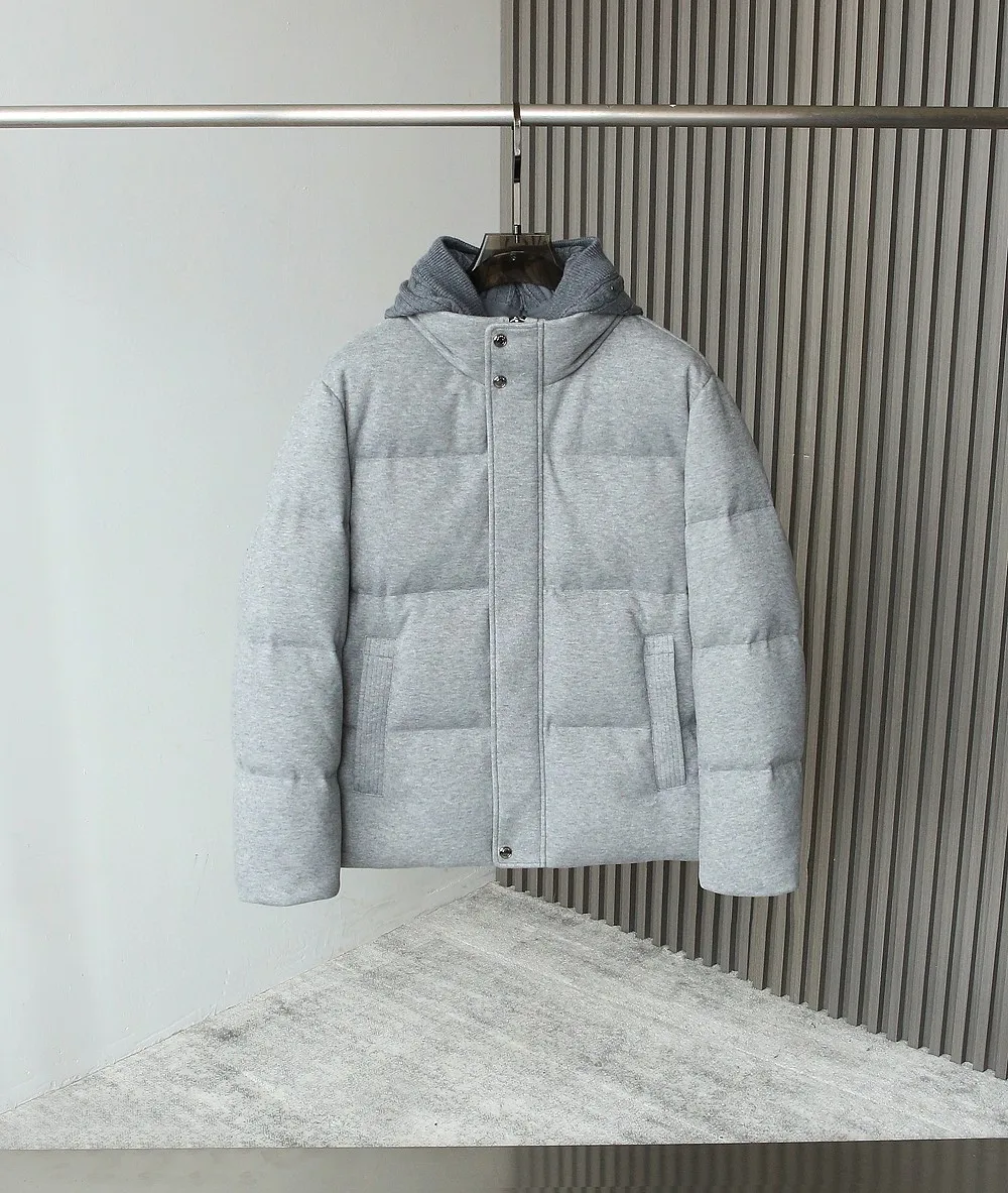 

Мягкое и удобное вязаное мужское зимнее пальто Du down Jaet с капюшоном 95, белое пальто Du Feather, обычный крой, однотонное, на молнии