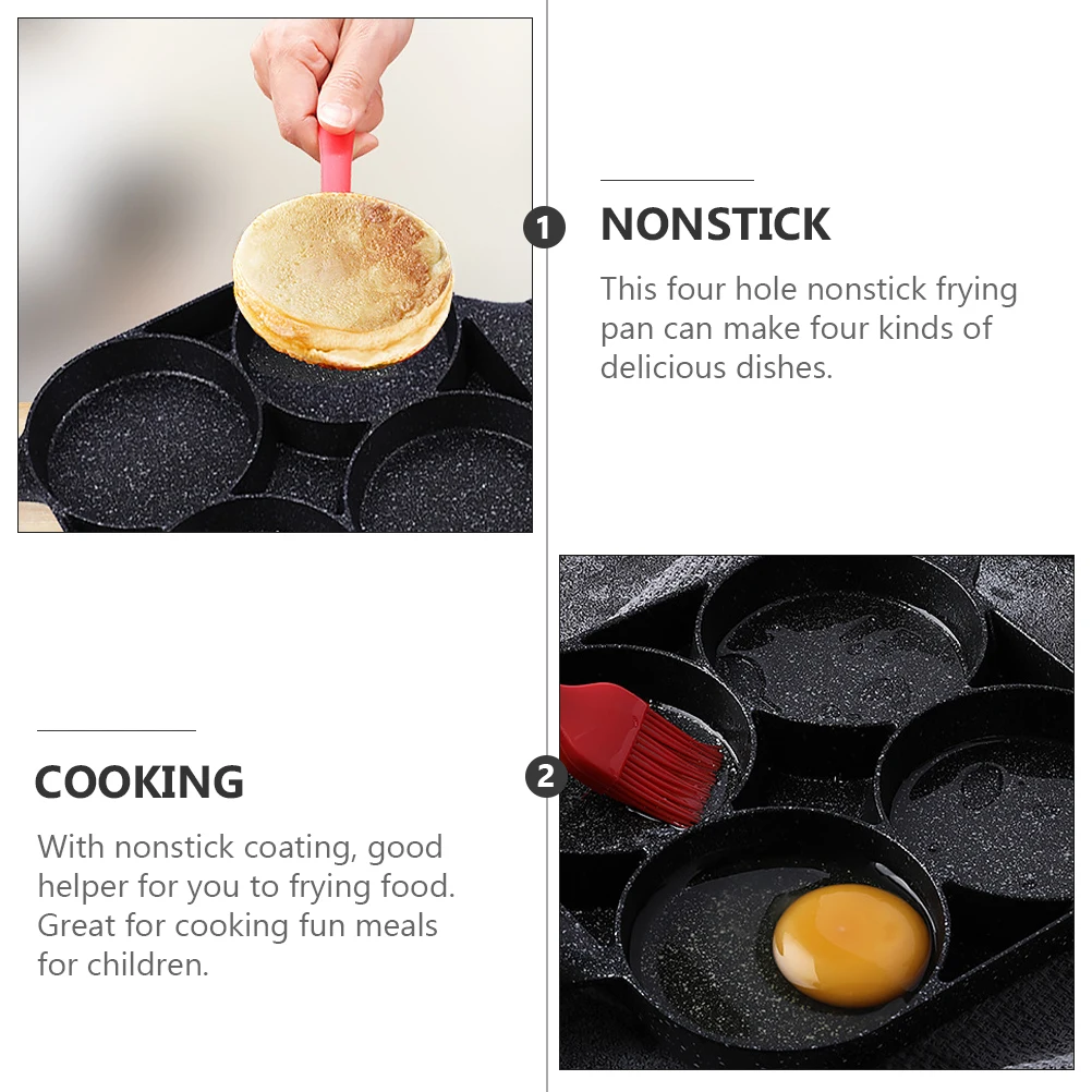 

Four Hole Aluminum Alloy Egg Frying Pan Mold Non Stick Pancake Maker Breakfast Skillet Cooking Pot Kitchen Accessory Easy Wash
