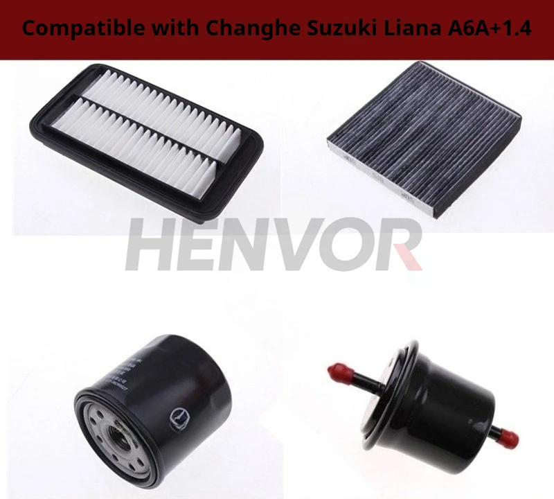 

Адаптировано для Changhe Suzuki Liana A6 A + 1,4 Воздушный фильтр Бензиновый фильтр Масляная сетка Три фильтра Четыре фильтра Обслуживание