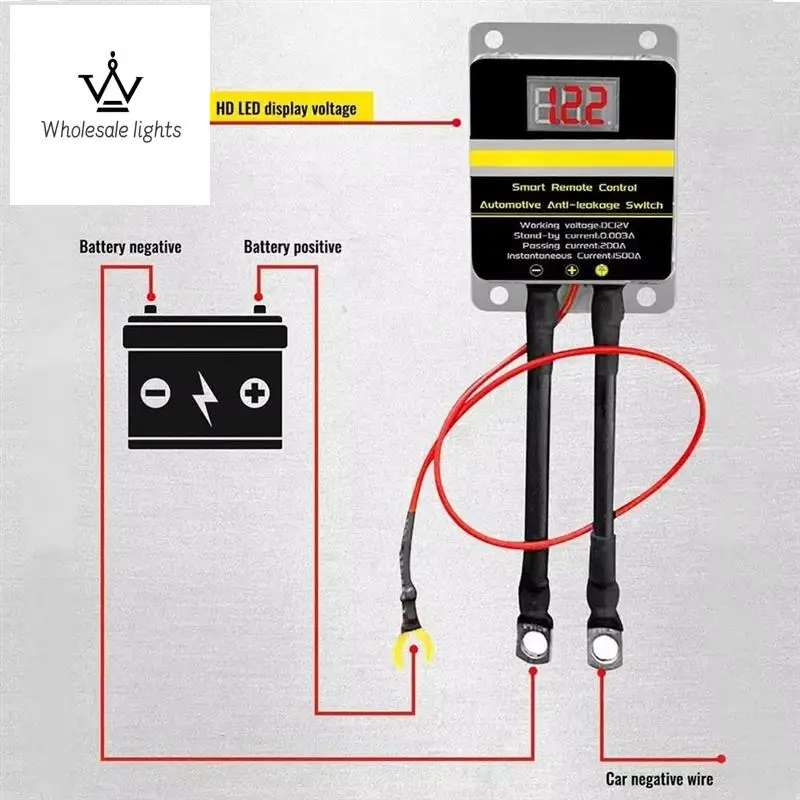 

12 В автомобильный аккумулятор, выключатель отключения автомобильного аккумулятора, светодиодный дисплей, защита от утечки, выключатель