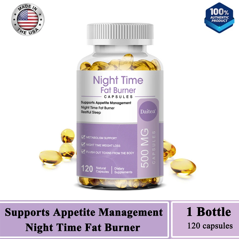 Nighttime Fat Burner - Natural Sleep and Nighttime Fat Burner - Appetite Suppressant and Detox, Metabolism, Vegetarian Capsules