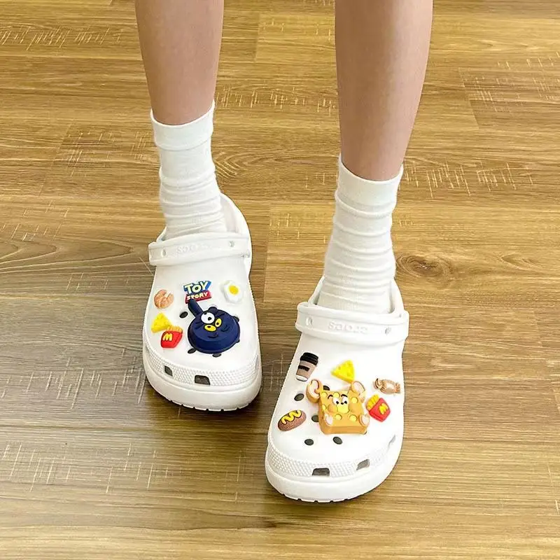

New Cute Hole Shoe Buckle Cartoon Cat And Flat Bottomed Pot Detachable DIY Decoration Shoe Accessories