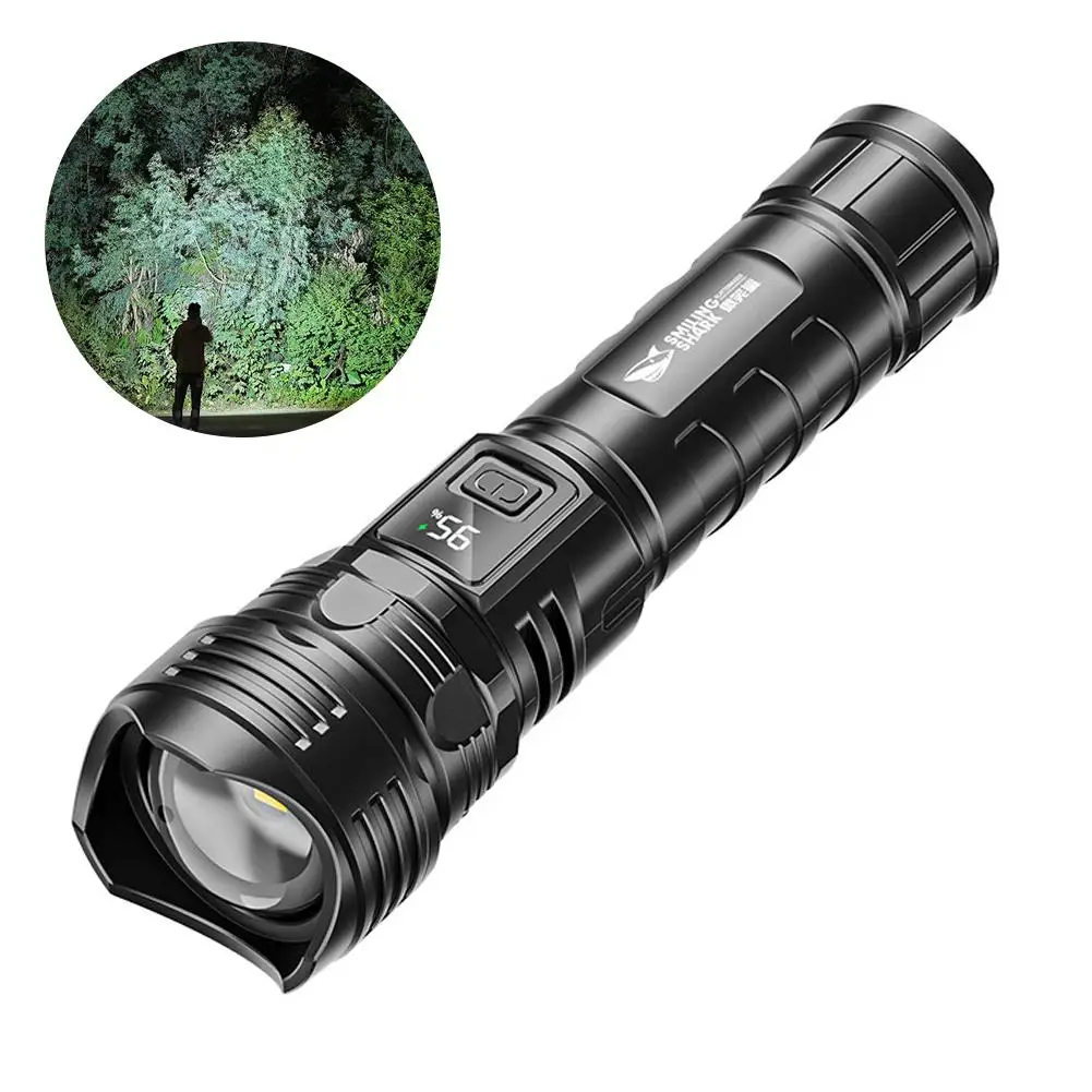 NEW High-end Portable Rechargeable LED Flashlights High Power Military Tactical Flashlight Telescopic Zoom For Outdoor Camp B3A7