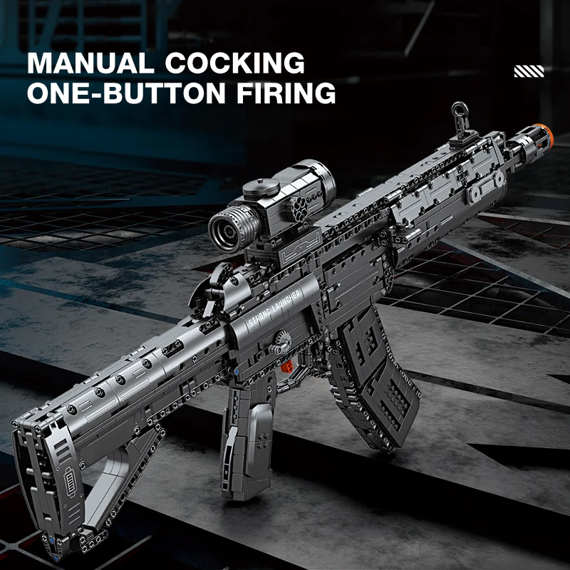 New 77024 1593pcs Technical Ww2 Military 191 Rifle Building Blocks Assembling Gun Bricks Model Toys for Boys Birthday Gift Set